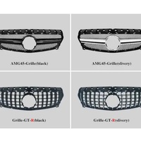 Nouveau Kit Carrosserie Modifié Style CLA AMG pour Mercedes-Benz W117 2013-2019 CLA45 AMG (Installation par Vis) - Grille Avant, Feux Antibrouillard, Jupes Latérales