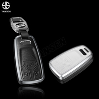 Casing Kunci Mobil Kulit Paduan Aluminium untuk Audi A5 Sports 2017 2019 2021 2022 Pelindung Remote Kunci Fob Gantungan Kunci