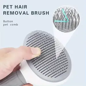 Easily Removes Pet's Coat Self Cleaning Cat Comb Grooming Pet Hair Remove Brush Dog Slicker Brushes For Pets Long Short Hair