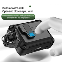 Étui de protection intégral en silicone TPU pour Airpods avec couvercle automatique et mousqueton pour étui de rangement Airpods
