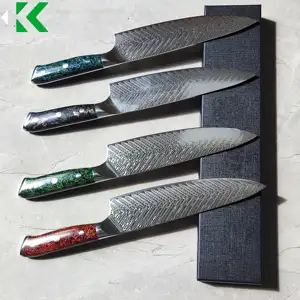 Neuankömmling Damaskus ein Satz Küchenmesser Japan 8 Zoll VG-10 Stahl Küchenchef Messer mit Harz und Weizens chale Griff