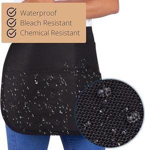 Giá rẻ Salon Mỹ không thấm nước 5 túi chống tẩy nửa eo túi màu đen tạo mẫu tóc tạp dề - Product Image 3