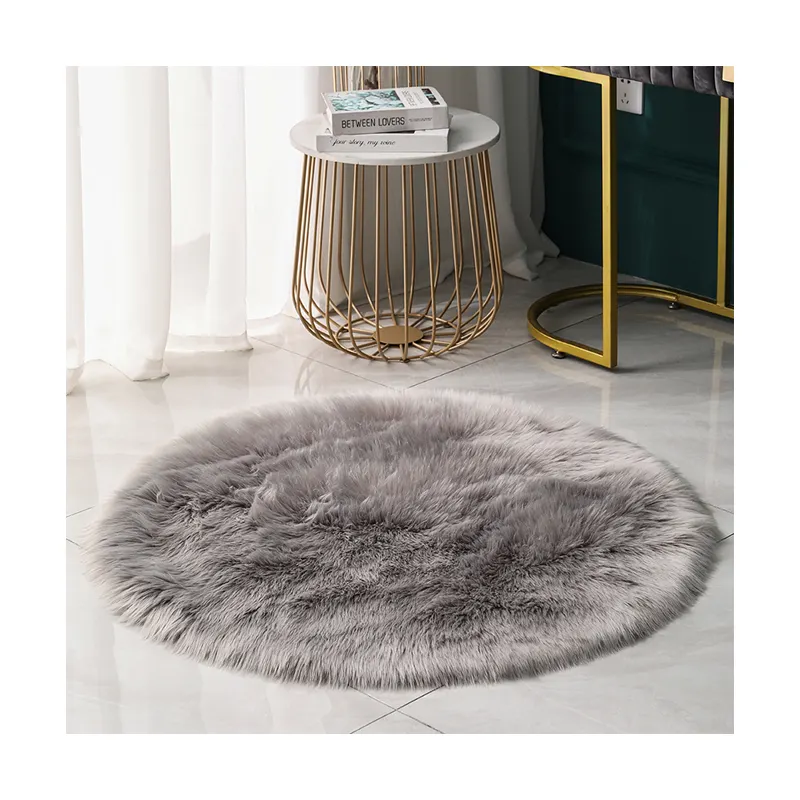 Genuine Sheepskin Rug China Shaggy Area Rug Cushion Fur Blanket Coffee Color Large Room Size Fur Rug Faux Sheepskin Carpet