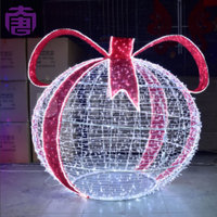 Sphères suspendues en métal LED 3D personnalisées pour festivals, éclairage intérieur brillant, atriens de centres commerciaux, événements, lumières de Noël extérieures IP65
