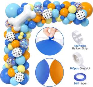 118 Uds perro Azul fiesta decoraciones suministros de <span class=keywords><strong>cumpleaños</strong></span> pata globos guirnalda arco Kit telón de fondo mantel hueso globo niños <span class=keywords><strong>cumpleaños</strong></span> - Product Image 3