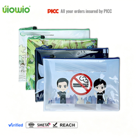Pochette de rangement réutilisable imperméable à fermeture éclair UIOWIO pour documents, organiseur de papiers d'examen, fournitures scolaires et de bureau, sac de classement en maille pastel