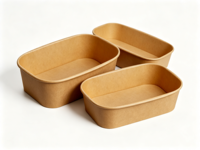 Bol Bento Rond Écologique en Fibre de Coque de Riz, Compatible Micro-ondes, avec Couvercle, Biodégradable, pour Salade, Ramen, Soupe, 350ml 800ml