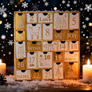 Christmas <b>calendar</b>, reusable wooden Christmas gift for children, customizable according to needs - Product Image 2