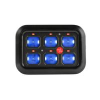 6 Gang Dimmable 12V LED interrupteur automobile lumière bouton interrupteur panneau relais système boîte de contrôle
