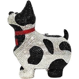 Women Exquisite Dog Rhinestone Evening Bag Puppy Bright Crystal <b>Clutch</b> Purse Shinny Handbag for Festival Prom <b>Wedding</b> - Product Image 1