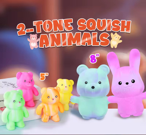 OEM Wholesale 8 Inch Colorful <b>Cute</b> Rabbit <b>Bear</b> Animal Squeeze Toy PU Material for Boys and Girls Sensory Stress Relief Fidget - Product Image 5
