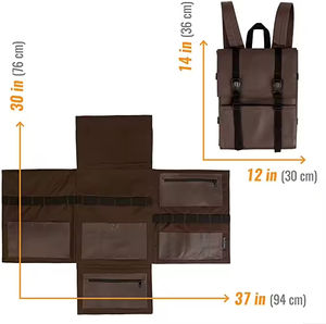 Zaino da Chef in Pelle Personalizzabile, Estensibile, con 2 Tasche con Cerniera e Scomparto per Notebook - Product Image 6