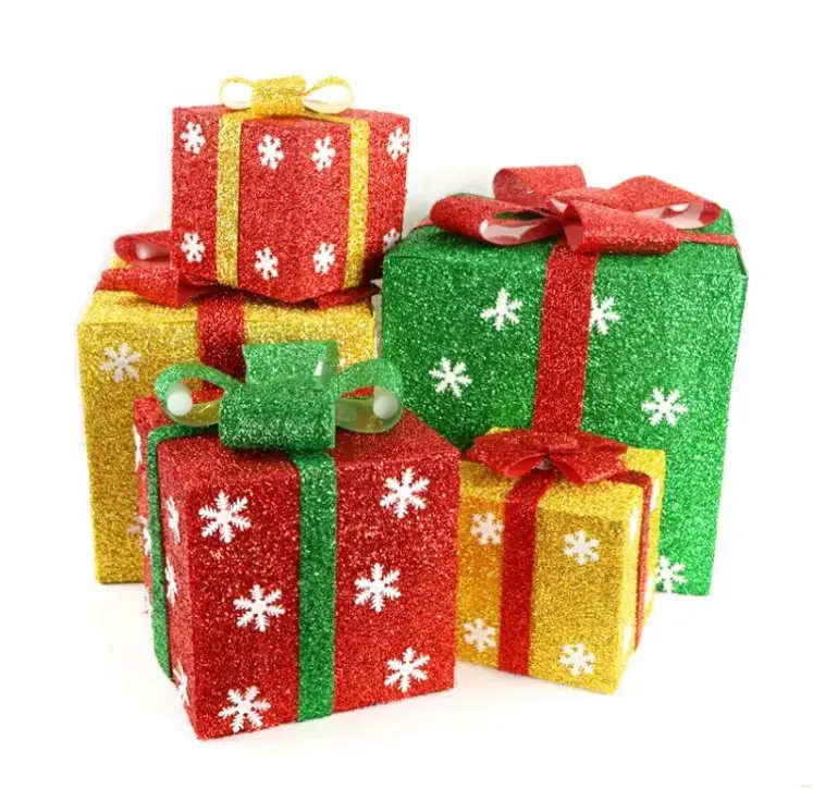 क्रिसमस उपहार बॉक्स आभूषण क्रिसमस उपहार बॉक्स सजावट आउटडोर निविड़ अंधकार परमवीर चक्र सामग्री