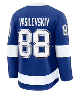 Qualité supérieure cousue avec soin # 86 <span class=keywords><strong>Nikita</strong></span> Kucherov # 88 Andrei Vasilevskiy # 21 Brayden Point Maillot de hockey américain brodé - Product Image 2