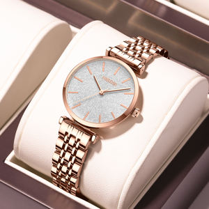 Montre analogique à quartz pour femme, boîtier en alliage, bracelet en acier inoxydable, or rose, résistante à l'eau, élégante, cadeau idéal - Product Image 6