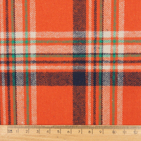 Tissu Tartan Bohème Coloré en Popeline de Coton Peigné Doux et Brossé, Teint en Fil, Idéal pour Chemises - Vente Chaude