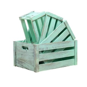 Wooden Storage <b>Crate</b> Rectangle Stackable For Home Living Room Organizing Neatening Storage Baskets CM-2 - Product Image 5