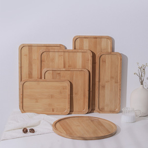 Plateau rectangulaire en bambou de style japonais, plateau de service en bois massif pour café, thé, pain, usage hôtelier - Product Image 4