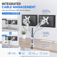 Support d'écran d'ordinateur ergonomique réglable en hauteur avec bras à ressort à gaz pour postes de travail de bureau