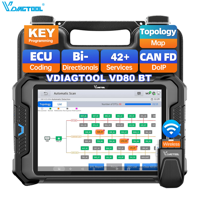 EU Stock VDIAGTOOL VD80BT Automotive Programming Tool Car ECU Coding Full System Scanner AUTO Diagnostic Machine As XTOOL D8W