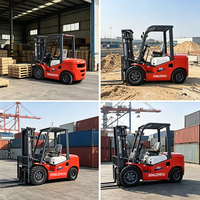 Chariot élévateur diesel XINGZHOU CPCD35 de 3,5 tonnes, quatre roues motrices, transpalette latéral hydraulique pour intérieur, mât à trois sections, pneus pleins, avec siège