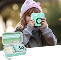 Étui de transport rigide en EVA, sac de rangement portable pour appareil photo numérique pour enfants avec poche en filet, organisateur de câbles USB