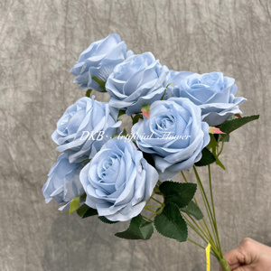 ขายส่งช่อดอกไม้งานแต่งงาน 9 หัวกุหลาบสัมผัสจริงผู้ถือช่อดอกไม้เจ้าสาวช่อดอกไม้งานแต่งงานเจ้าสาว - Product Image 4