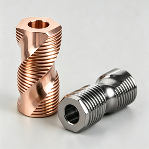 Espaciador de Aluminio/Acero Inoxidable con Rosca Hexagonal y Acabado de Diamante Trenzado, Conector Metálico Personalizado Mecanizado por CNC/EDM - Product Image 1