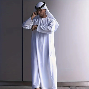 Khamis, vêtements arabes islamiques marocains du Qatar, jalabiya blanche pour hommes, kurta <span class=keywords><strong>pyjama</strong></span>, design pour hommes, noir avec jeans, thobe pour hommes musulmans - Product Image 1