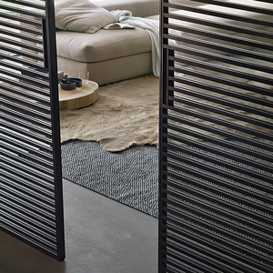 Stores en aluminium décoratifs luxueux porte coulissante porte d'entrée de Style français zone commerciale grilles de bricolage porte de conception d'art de la vie privée - Product Image 3