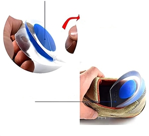 Accessoires de fitness en gros : 1 paire de semelles intérieures en gel de silicone pour hommes et femmes, coussinets de talon, semelles de soulagement - Product Image 6