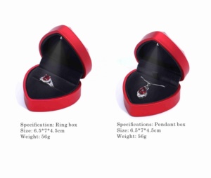 Creativo a forma di cuore rombo LED Flip Cover san valentino <span class=keywords><strong>festa</strong></span> <span class=keywords><strong>della</strong></span> <span class=keywords><strong>mamma</strong></span> <span class=keywords><strong>anello</strong></span> collana orecchini ciondolo gioielli imballaggio - Product Image 4