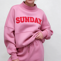 Sweat-shirt à col montant pour femme, XXXL, 400 g/m², en molleton de coton, surdimensionné, chaud, pull d'hiver