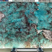 Dalles de granit turquoise brésilien moderne de luxe pour la conception de sols de projets hôteliers, décoration rétroéclairée pour la maison