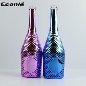 Fancy 700ml 750ml Chrome Polished Silk Printing Sparkling Wine <strong>champagne</strong> Glass <strong>Bottle</strong> with the Metal Labels and Customized Color - Product Image 3