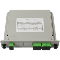 Distribuidor de Red Tipo Tarjeta PLC SC/APC, Divisor Óptico FTTH 1x4 Tipo Caja ODF para Uso de Fibra Óptica, Capacidad de 1 a 4 Tarjetas