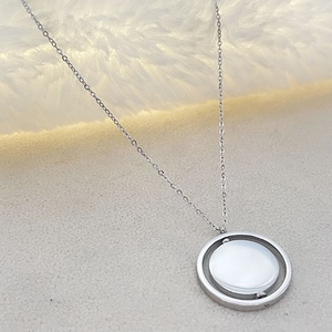 Collar giratorio de acero inoxidable personalizado, collar giratorio redondo con nombre o logotipo personalizado, collares de joyería de moda - Product Image 3