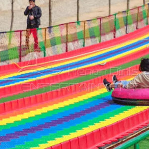 耐久性のある屋外アドベンチャーパークヒルサイド非電源スライドレインボースライド長持ち - Product Image 1