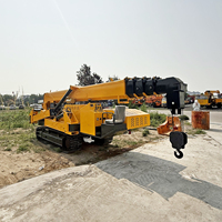 Grue araignée de 8 tonnes avec flèche télescopique et télécommande, grue araignée hydraulique pour l'entretien des bâtiments, fournie directement par l'usine