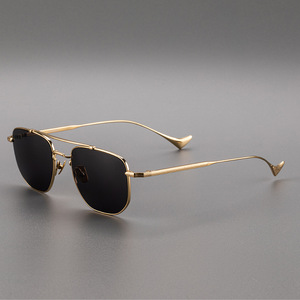 LMAMBA 22198 New Arrive Fashion Ultralight Pure Titanium Frames Shades Designer Custom Logo <b>Square</b> <b>Sunglasses</b> Women Men - Product Image 1