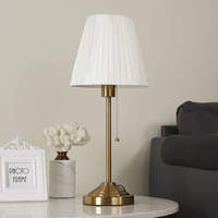 Lampe de table LED en métal à intensité variable, style nordique et américain, pour décoration d'hôtel, lumière chaude, avec cordon de tirage, pour salon et chambre à coucher