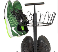Arbre à chaussures en métal moderne à 3 niveaux, 18 paires, de couleur noir, robuste et stable
