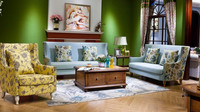Fauteuil royal chinois antique en bois, ensemble de canapés de salon avec tissu, design d'angle, à vendre CHAIR