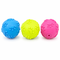 Balle de jeu classique pour chien en TPR, sonore, élastique, avec empreinte de patte, flottante, pour l'entraînement aquatique, le nettoyage dentaire et la stimulation des chiens à poils longs (Corgi)