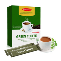 Poudre de café instantané vert sain de marque privée régime mince de perte de poids naturelle avec Ganoderma pour les personnes à la diète occupées