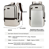 Sac à dos pour ordinateur portable étanche personnalisé avec logo d'usine, extensible USB, unisexe, pour affaires, voyages, étudiants, vente en gros