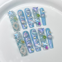 Uñas postizas de ataúd pintadas a mano al por mayor, estilo pintado a mano de calidad profesional, marca privada a granel