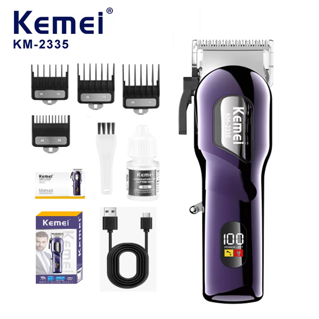 Kemei Km-2335 Adjustable Blade Hair Clipper Cordless Hair Cut Machine Household Hair Trimmer 2000mAh 5v Female Barberer Salon