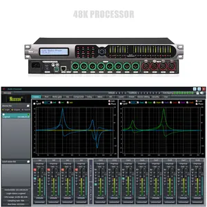 Processeur professionnel avec égalisation à 11 segments, entrée et sortie 4x8, mélangeur numérique, processeur audio