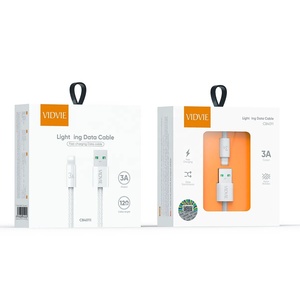 VIDVIE chất lượng tốt Trắng 1.2m 2M nylon 5V 3A USB sạc nhanh Cáp dữ liệu chiếu sáng cho Iphone - Product Image 6